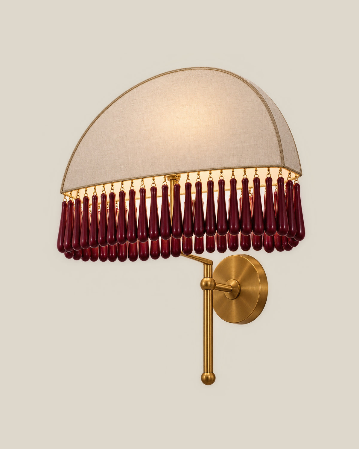 DROPLET Wall Sconce by LaLuz — Burgundy Angled View