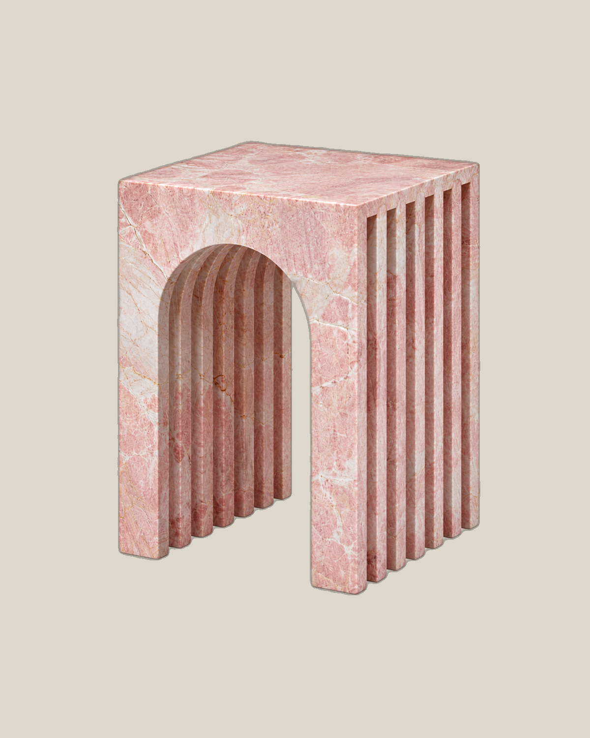 Pink Marble Side Table — supplied product view 1 on Bone