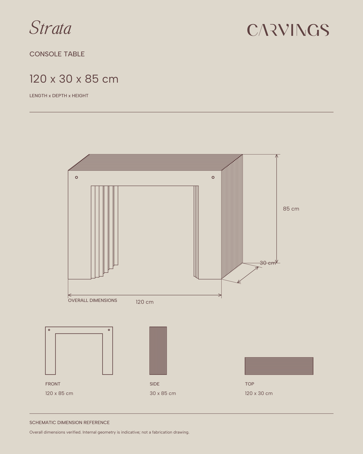 STRATA Console Dimensions | CARVINGS
