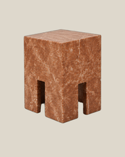 The Line Side Table in Red Alicante marble — supplied view 4 on Bone