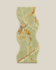 ATOMS Sezy Tray — Pale Green & Gold, top view on BONE background
