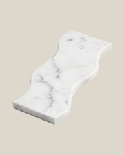ATOMS Sezy Tray — White & Grey, angled view on BONE background