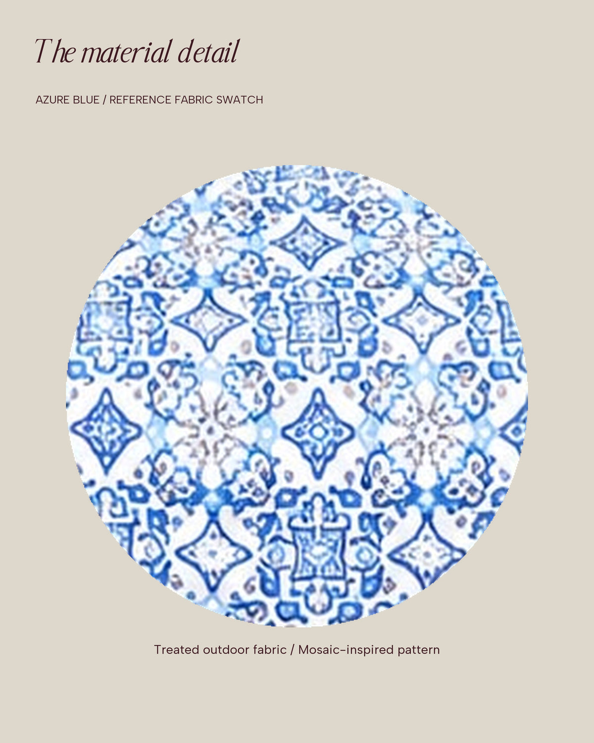 Azure Mosaic Umbrella — Azure Blue Material Swatch