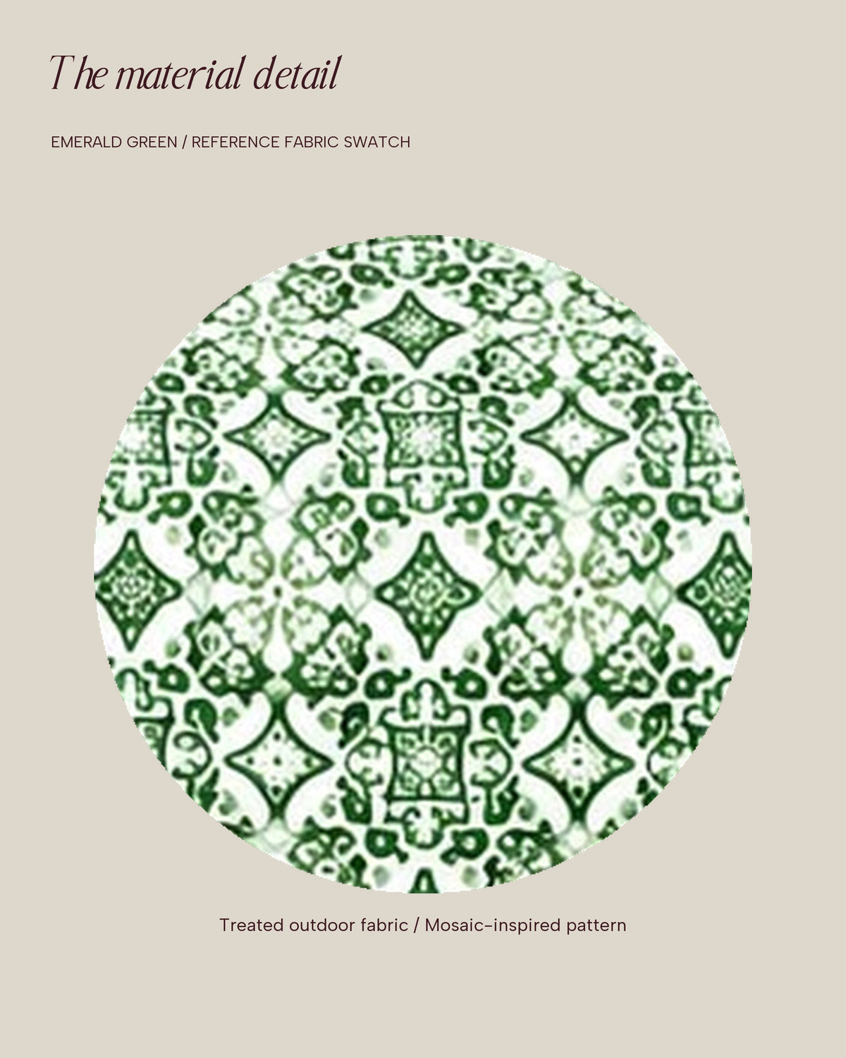 Azure Mosaic Umbrella — Emerald Green Material Swatch
