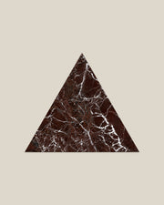 BLOC TRI-CHECKERS — Rosso Levante single triangle on BONE background