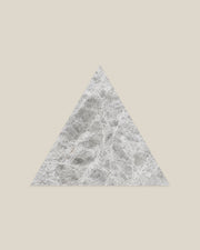 BLOC TRI-CHECKERS — Tundra Grey single triangle on BONE background