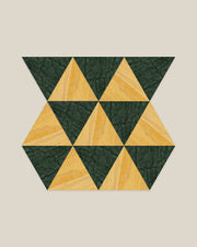 BLOC TRI-CHECKERS — Yellow × Green tile pattern on BONE background