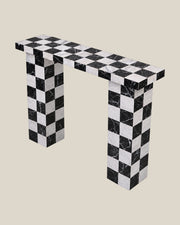 CHECKERED Console Black White | CARVINGS | Bone #DED8CC