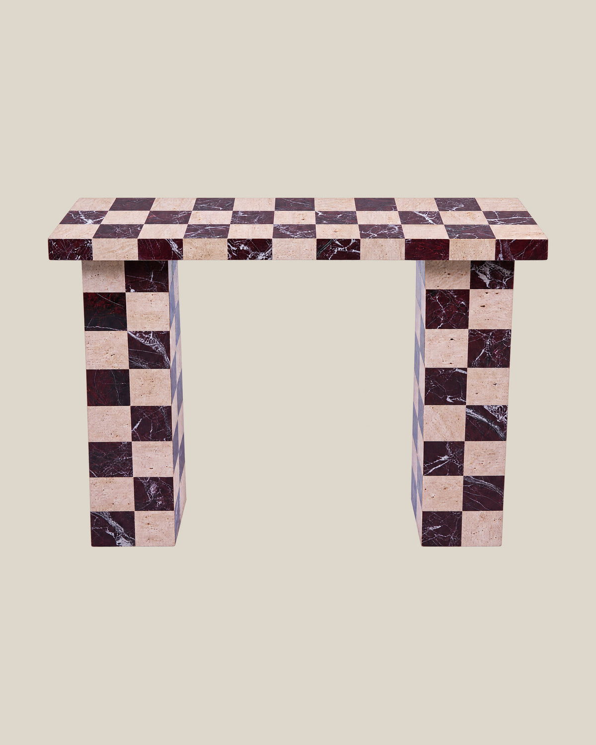 CHECKERED Console Bone 02 | CARVINGS | Bone #DED8CC