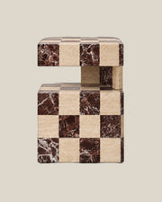 Cookie Side Table - checkered angle 2