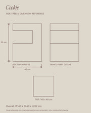 Cookie Side Table - dimensions
