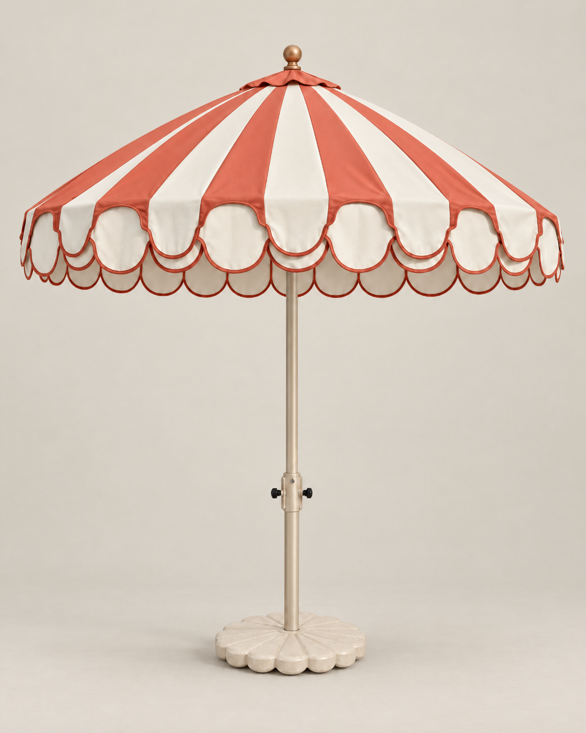LA LUZ double scalloped umbrella — simone front, 185 cm overall height