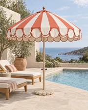 LA LUZ double scalloped umbrella — simone lifestyle, 185 cm overall height
