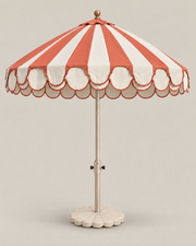 LA LUZ double scalloped umbrella — simone side, 185 cm overall height