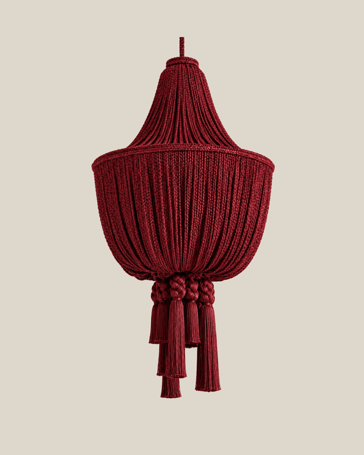 LA LUZ BRAIDELLE Pendant — Burgundy Front