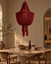 LA LUZ BRAIDELLE Pendant — Burgundy Lifestyle