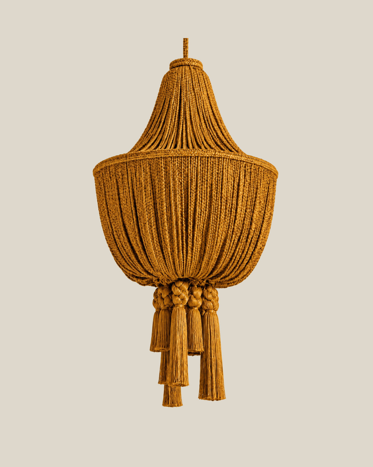 LA LUZ BRAIDELLE Pendant — Mustard Yellow Front