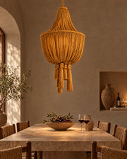 LA LUZ BRAIDELLE Pendant — Mustard Yellow Lifestyle