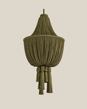 LA LUZ BRAIDELLE Pendant — Olive Green Front