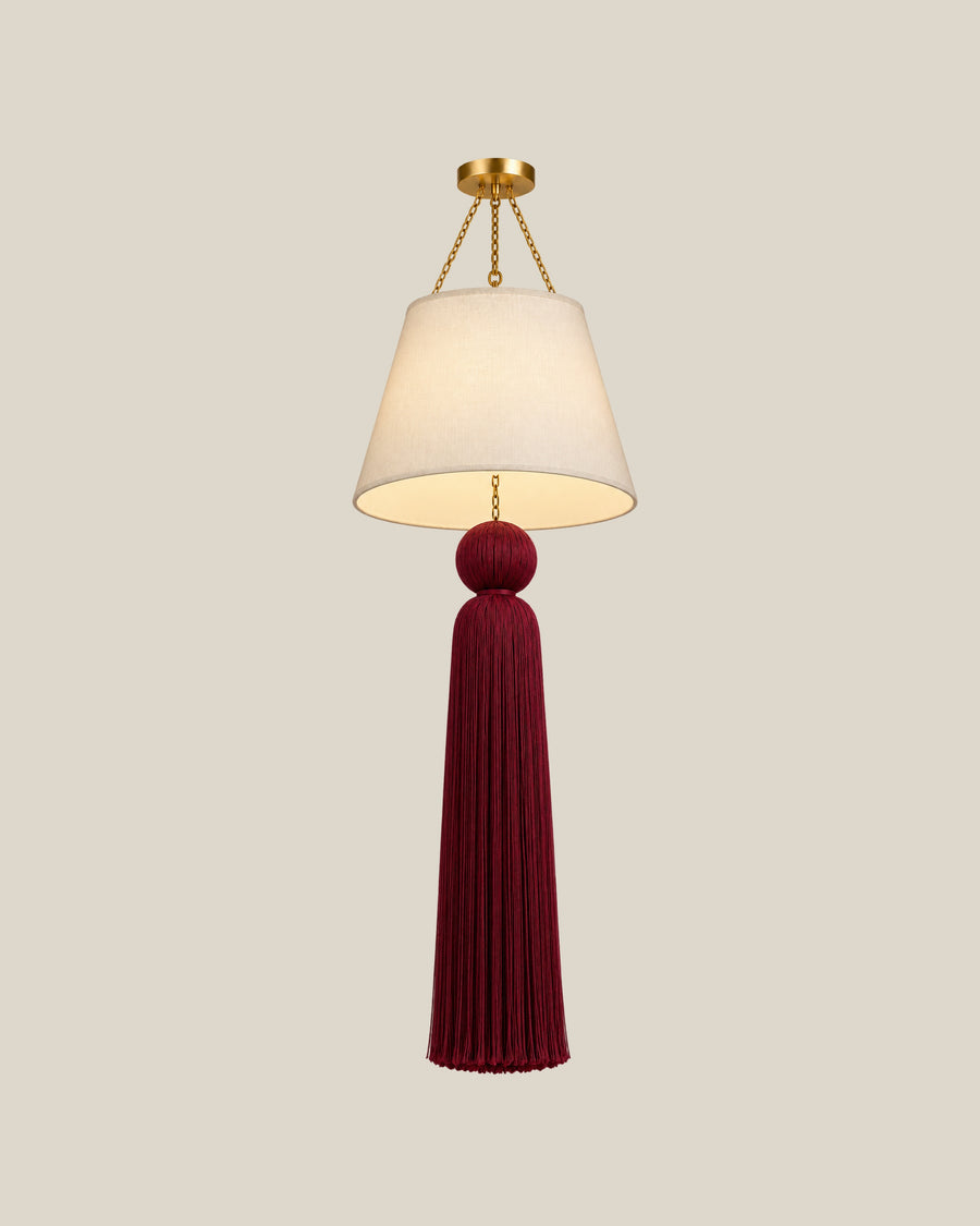 LA LUZ ÉTOILE Tassel Pendant — Burgundy Front