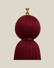 LA LUZ ÉTOILE Tassel Pendant — Burgundy Silk Detail