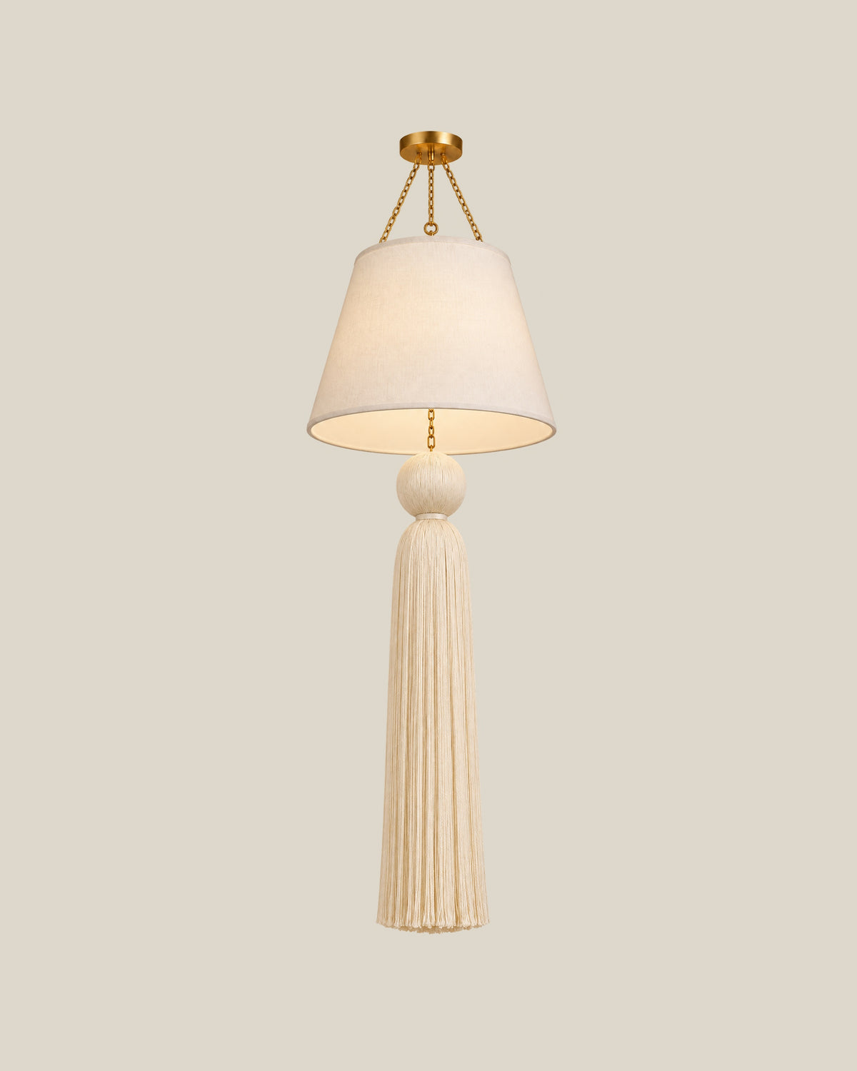 LA LUZ ÉTOILE Tassel Pendant — Cream Front
