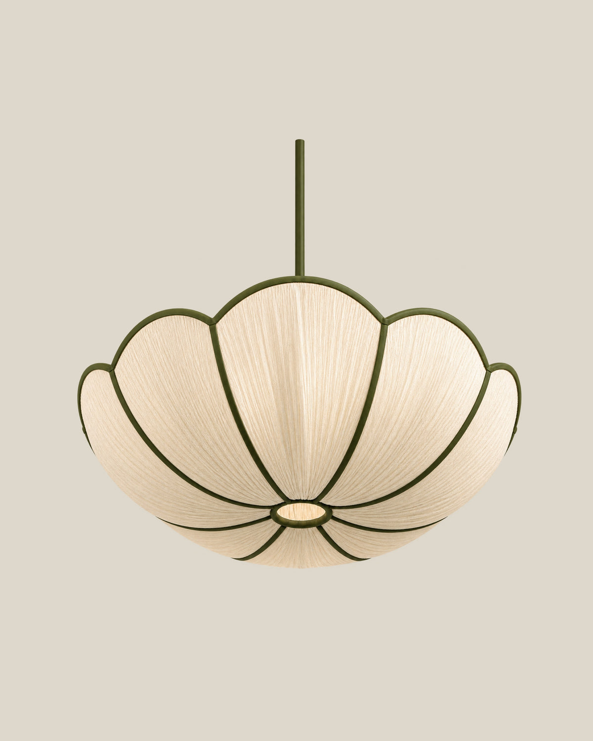 LA LUZ FLORA Pendant Chandelier — Olive Green Front