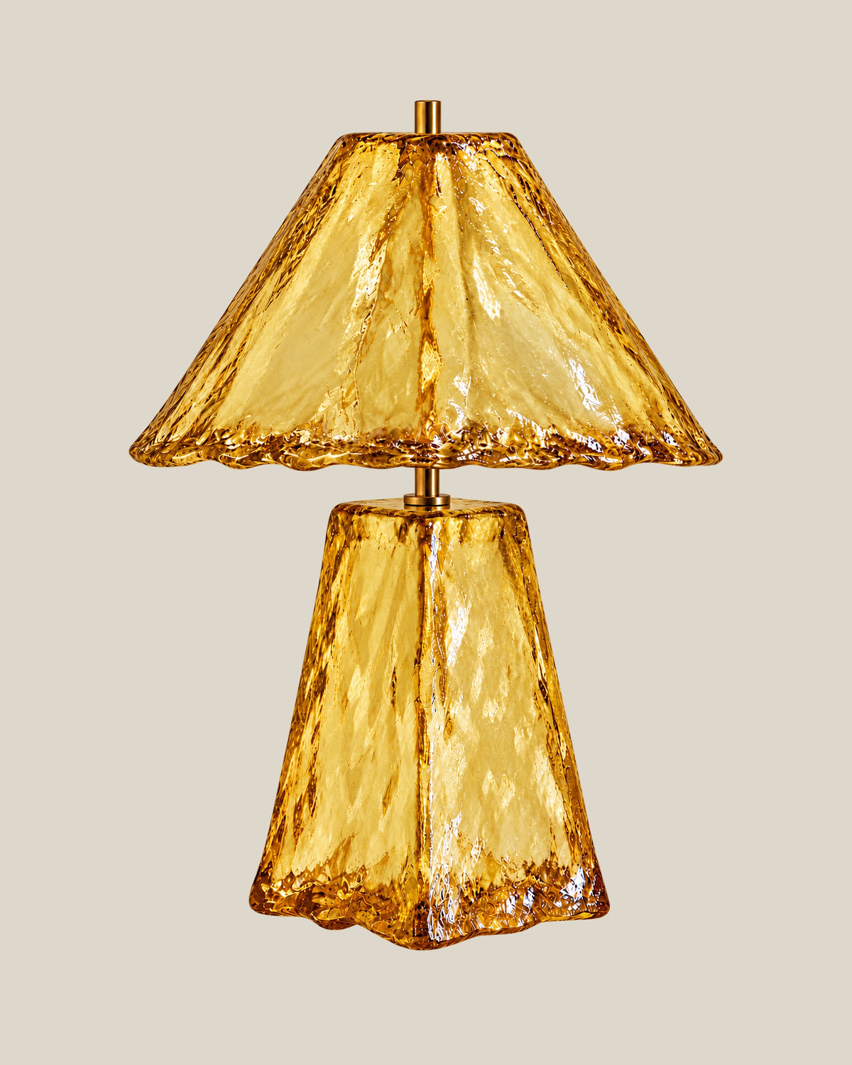 LA LUZ GLACÉ Table Lamp — Golden Amber Front