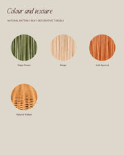 LA LUZ Scalloped Rattan Fringe Pendant — Material and Colour Swatches