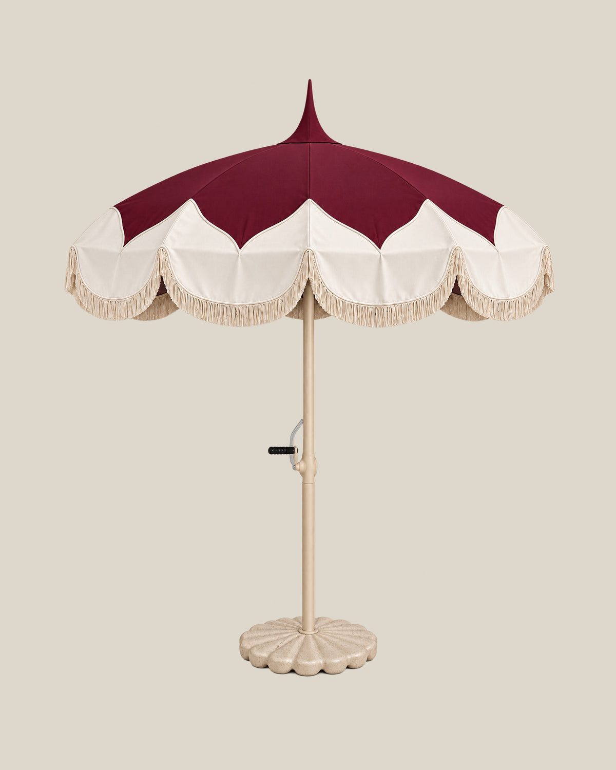 Pointed Scallop Umbrella — Burgundy Front
