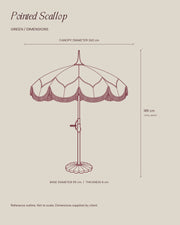 Pointed Scallop Umbrella — Shared Dimensioned Outline