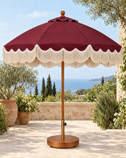 Ripple Edge Umbrella — Burgundy Lifestyle