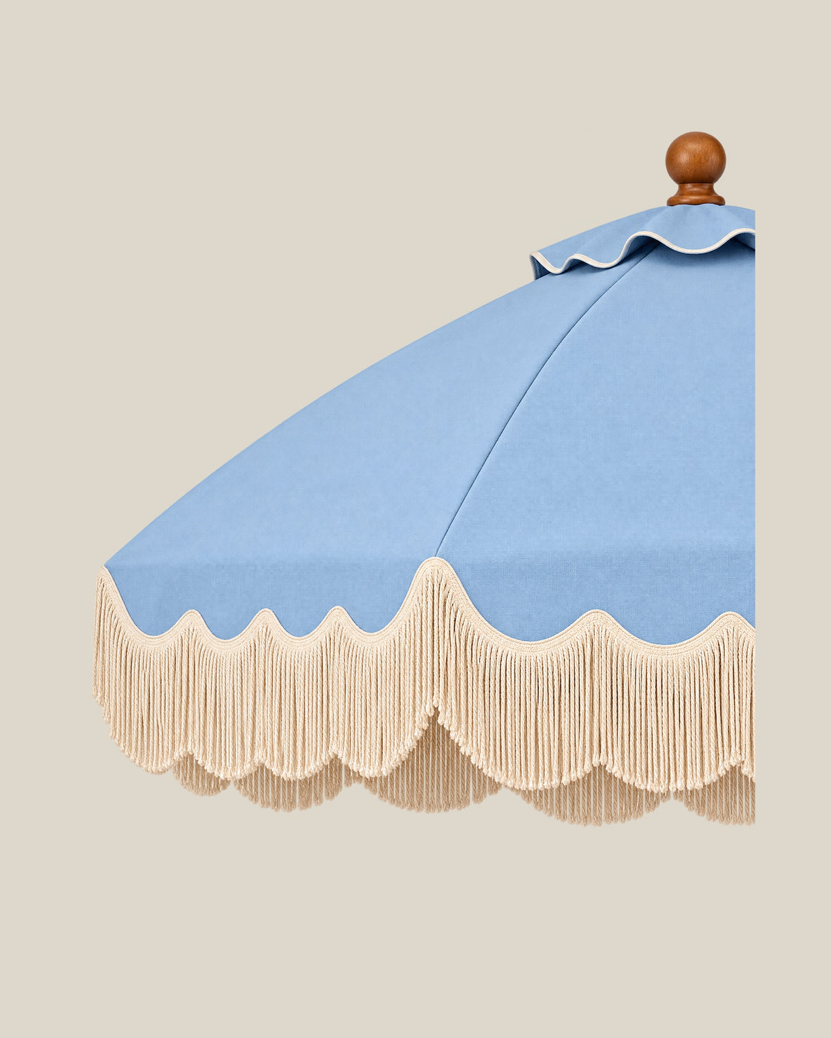Ripple Edge Umbrella — Light Blue Fabric Detail