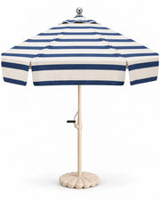 Supplied original photograph of Riviera umbrella with navy stripes across the entire canopy