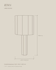 Roma Large Faceted overall dimension outline in centimetres.